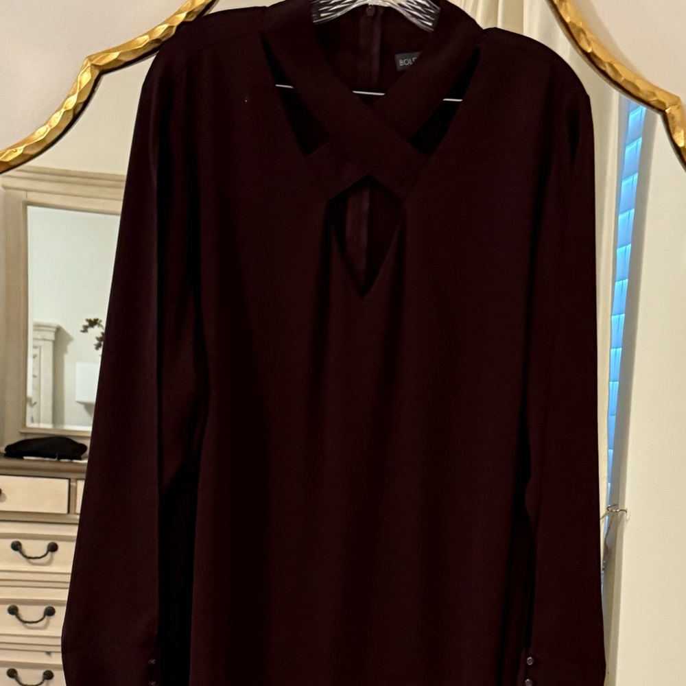 BOLD elements Deep Burgundy Blouse